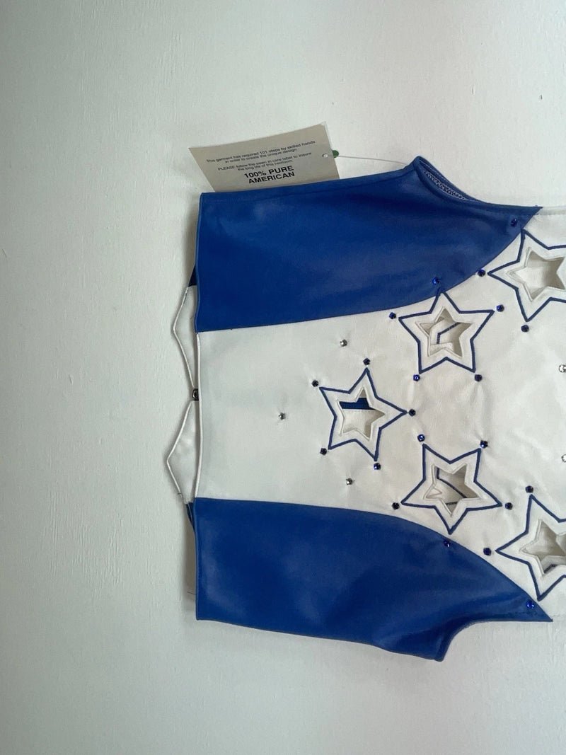 New Kids Blue White And Stars 1849 Cut Off Zip Up Vest S #77872 3B-66