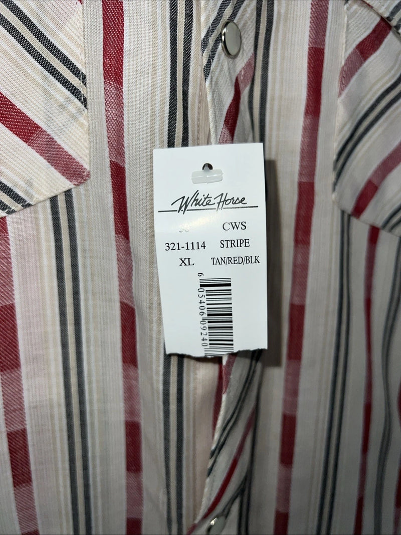 New Children’s Pink Stripped White House Long Sleeve Pearl Snap Shirt. XL S-39