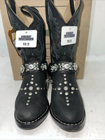 New Children Black Smoky Mountain Cowboy Boots. 3283 C. 10.5 10 1/2 D. 24-48