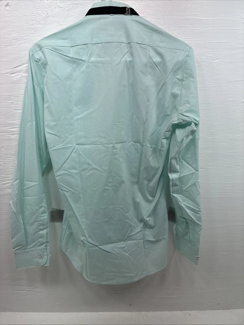 New Wayne Scott Blue Long Sleeve Button Up English Shirt Small X-85