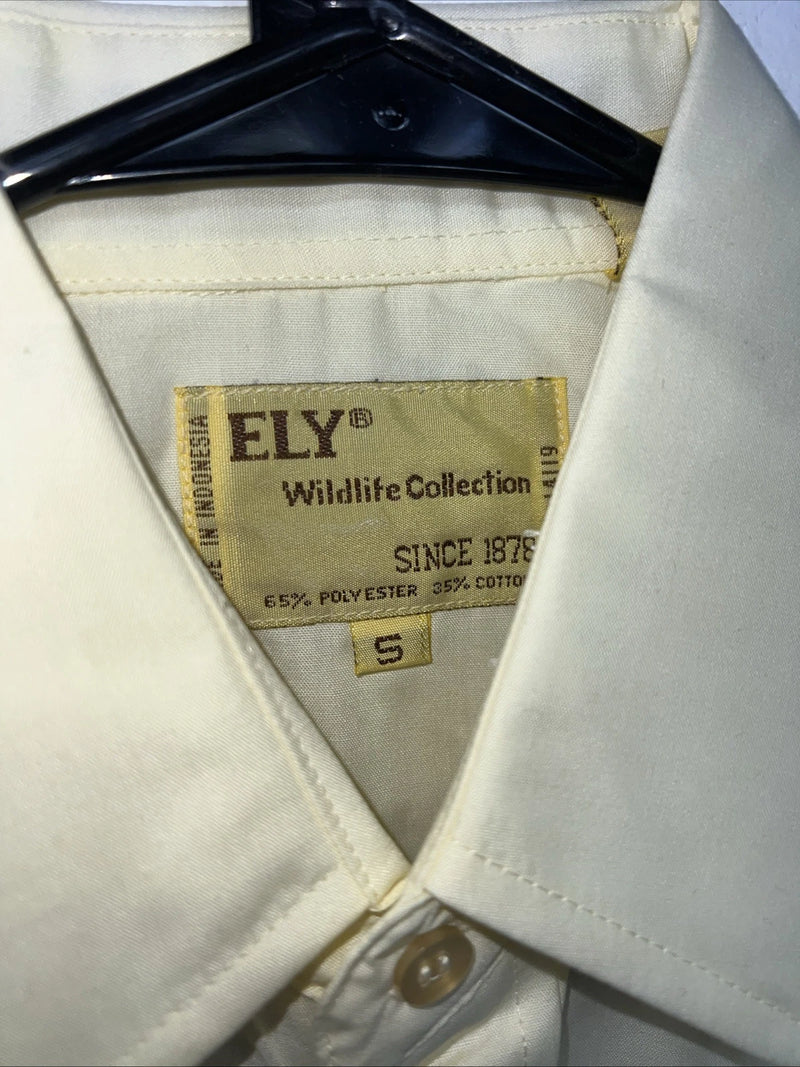 New Men’s Yellow ELY Wildlife Collection Western Pearl Snap Shirt Small A-171