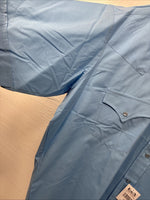 New Men’s ELY Cattleman Blue Simple Short Sleeve Pearl Snap 16.5 Large M-50