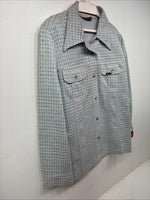 New Women’s Lee Blue Design Long Sleeve Button Up Jacket Size 13 KK-43