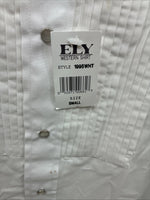 New ELY Cattleman White Long Sleeve Pearl Snap English Shirt Small X-97