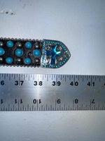 New Black Genuine Leather Blazin Roxx Blue Bling Cross S Belt #N3520401 Z-54