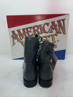 New Men’s Gray Lace Up American West Cowboy Boots. 6999 9.5 9 1/2 E W. 5-16
