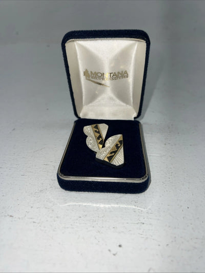 New Women’s Montana Silversmiths Gold Silver Black Collar Tips. CT4 A-37
