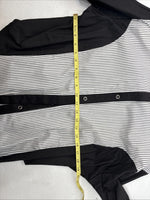 New Woman Cowboy Thread Black White Long Sleeve Button Up XL II-46