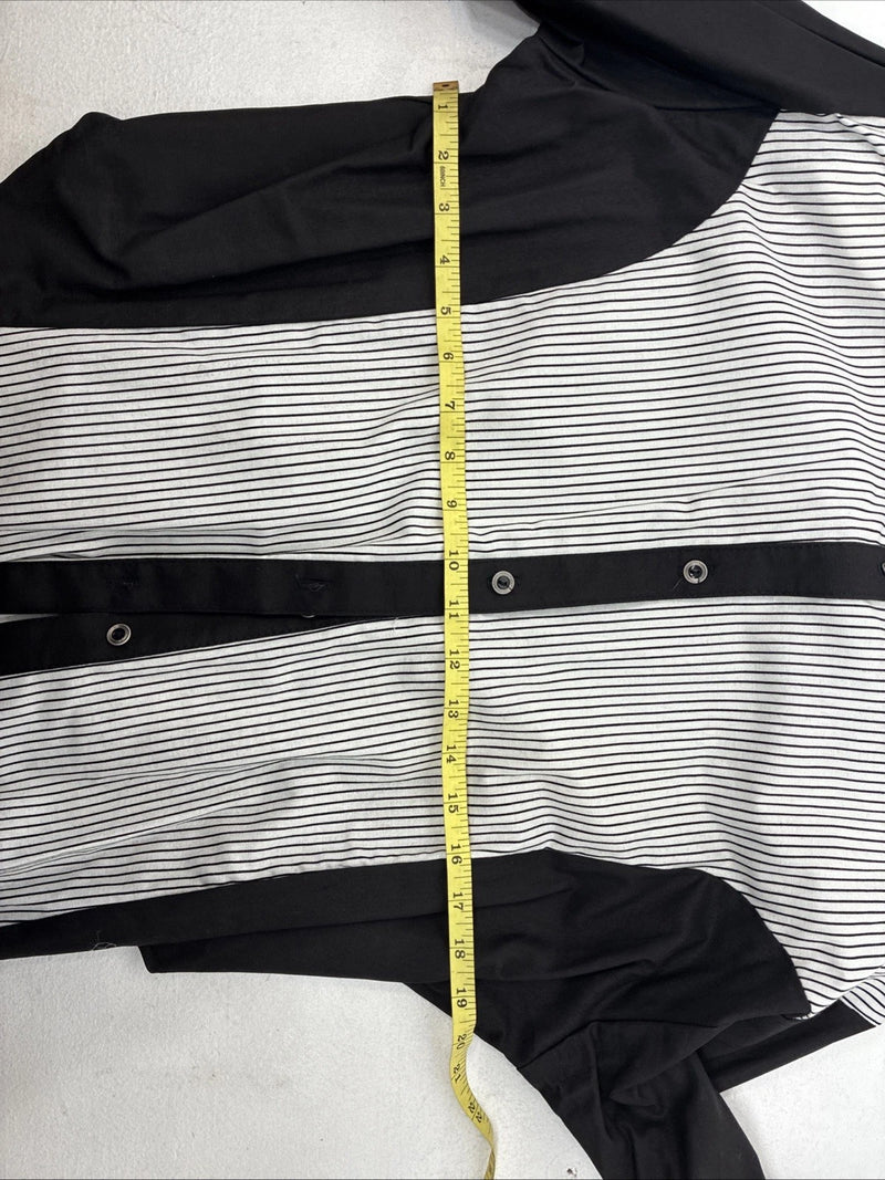 New Woman Cowboy Thread Black White Long Sleeve Button Up XL II-46