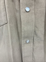 New Men’s White Horse Brown Western Long Sleeve Pearl Snap Large V-21