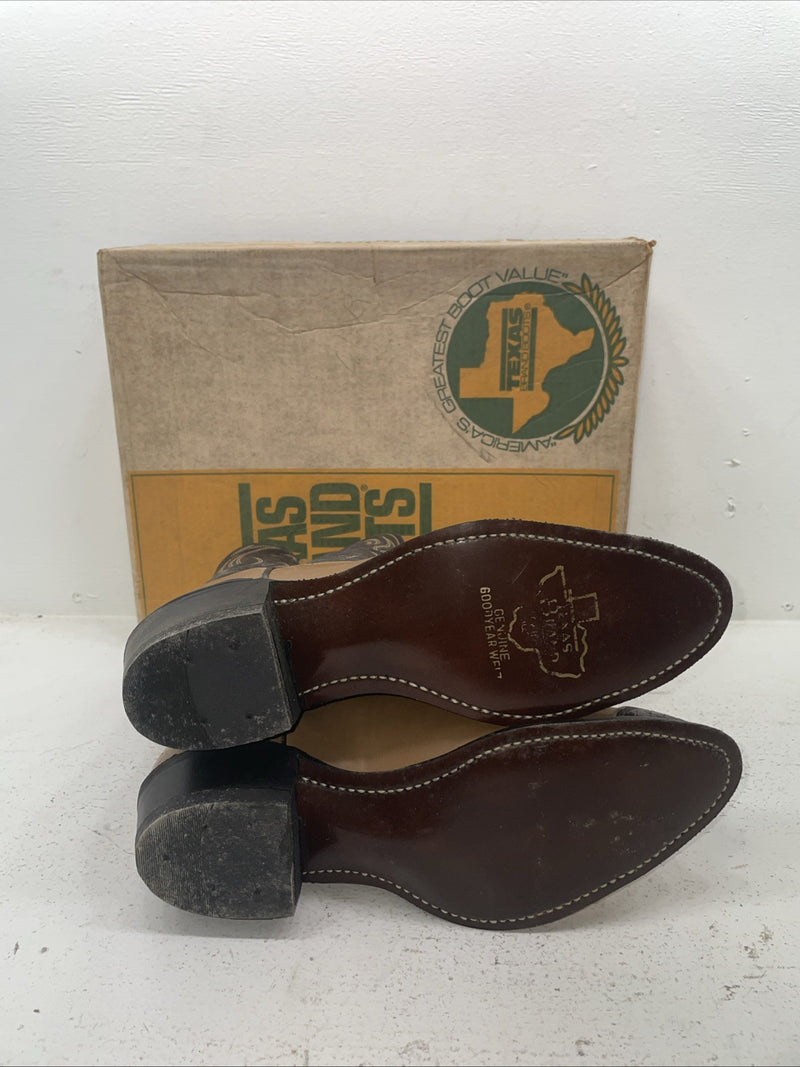 New Men’s Brown Texas Brand Cowboy Boots. 6544 10.5 10 1/2 D. 7-61