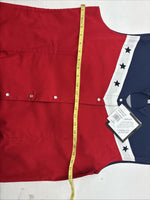 New Women’s Cumberland Red White Blue Short Sleeve Pearl Snap XL II-23