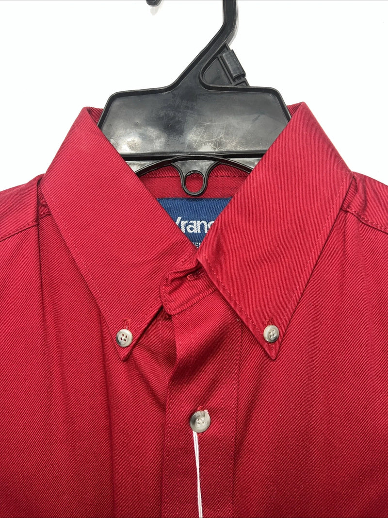 New Men’s Wrangler Red Long Sleeve Pearl Snap 14.5 X 33 Small A-201