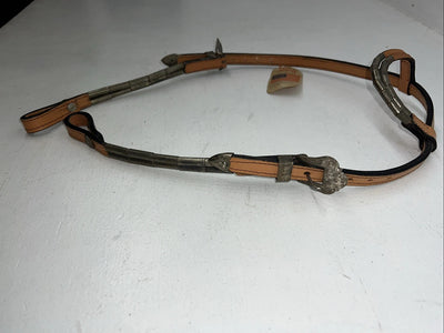New Leather Royal King One Ear Headstall With Bronze Beads U-40