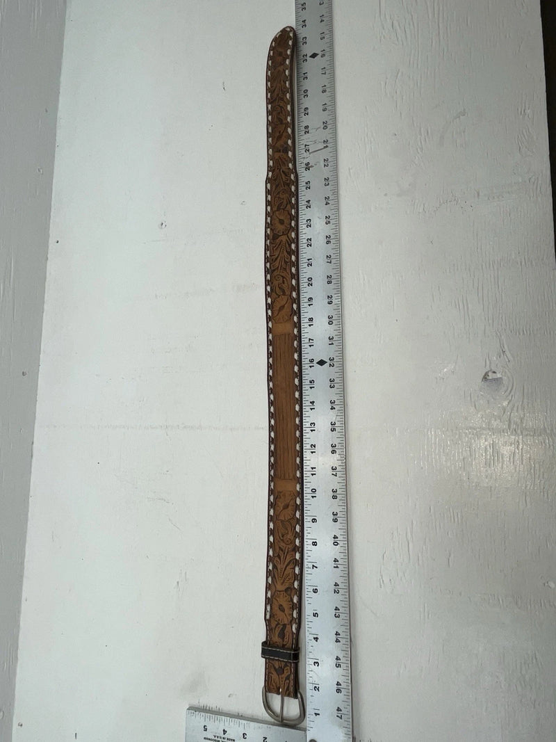 New Brown Genuine Leather Wright Tooled 28” Belt #10412 JJ-41