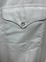 New Men’s Mesquite Gray Stripe Long Sleeve Pearl Snap 16.5 Large Q-50