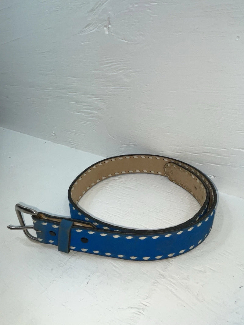 New Blue Genuine Leather Weaved 34” Belt #7030 Z-144