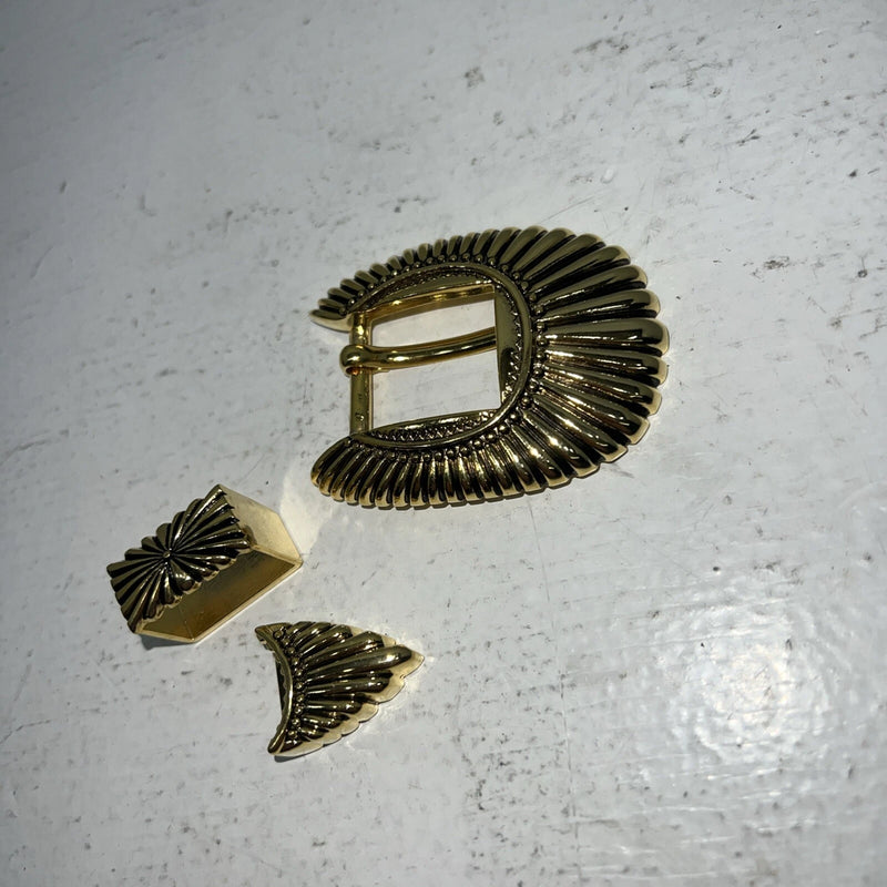 New Women’s The Leather Factory Gold 3/4in Buckle Set. 721901 A-95