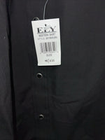 New Men’s Black ELY Cattleman Pearl Snap Long Sleeve Shirt 16.5x35 L P-35