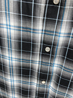 New Men’s ELY Cattleman Grey Black Long Sleeve Pearl Snap 3XL E-39