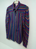 New Women’s Color Striped H Bar C Long Sleeve Button Up Shirt #20119 3B-38