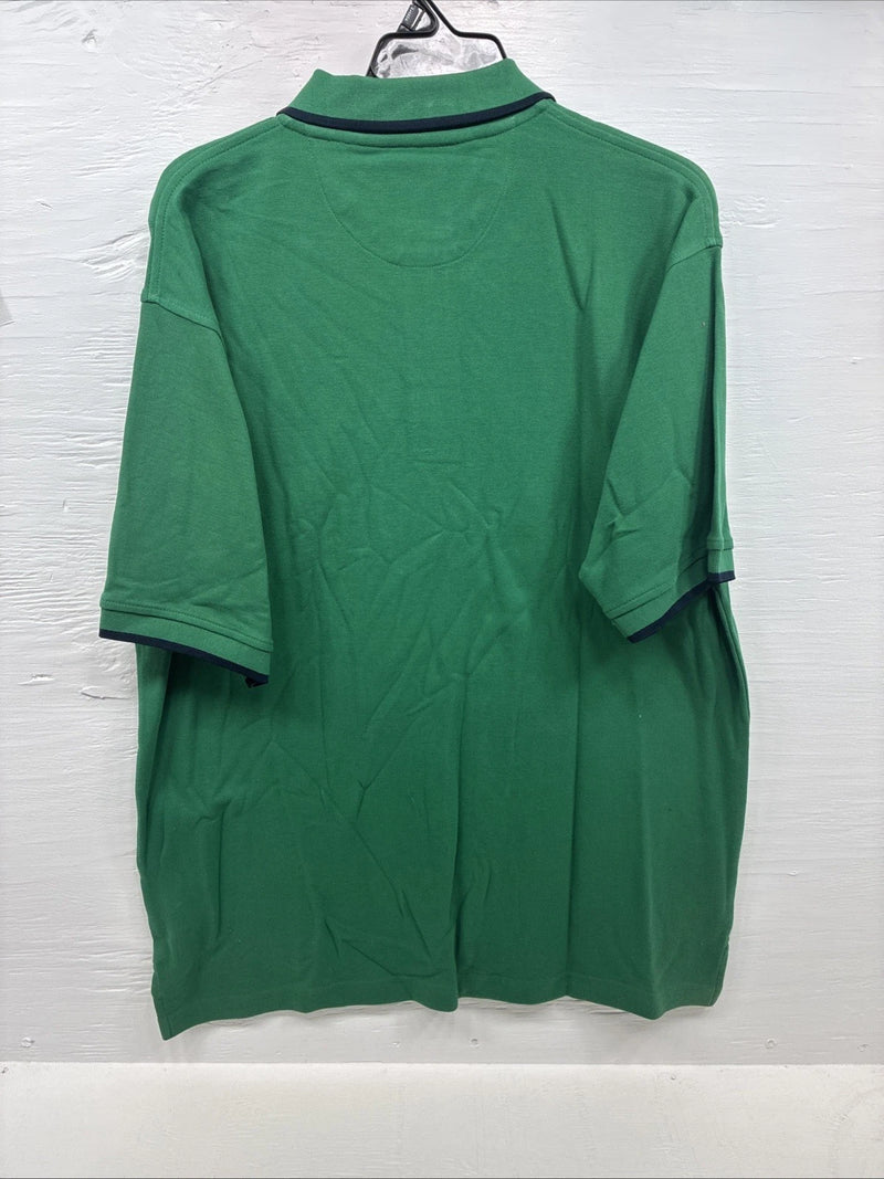 New Men’s Wrangler Green Black Short Sleeve Polo Shirt XL T-22
