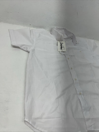 New Men’s White Cambrai Short Sleeve English Riding Shirt. Small G-37