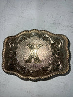 New Womens Western Productions Inc Gold “X” Belt Buckle. 38087 F-1