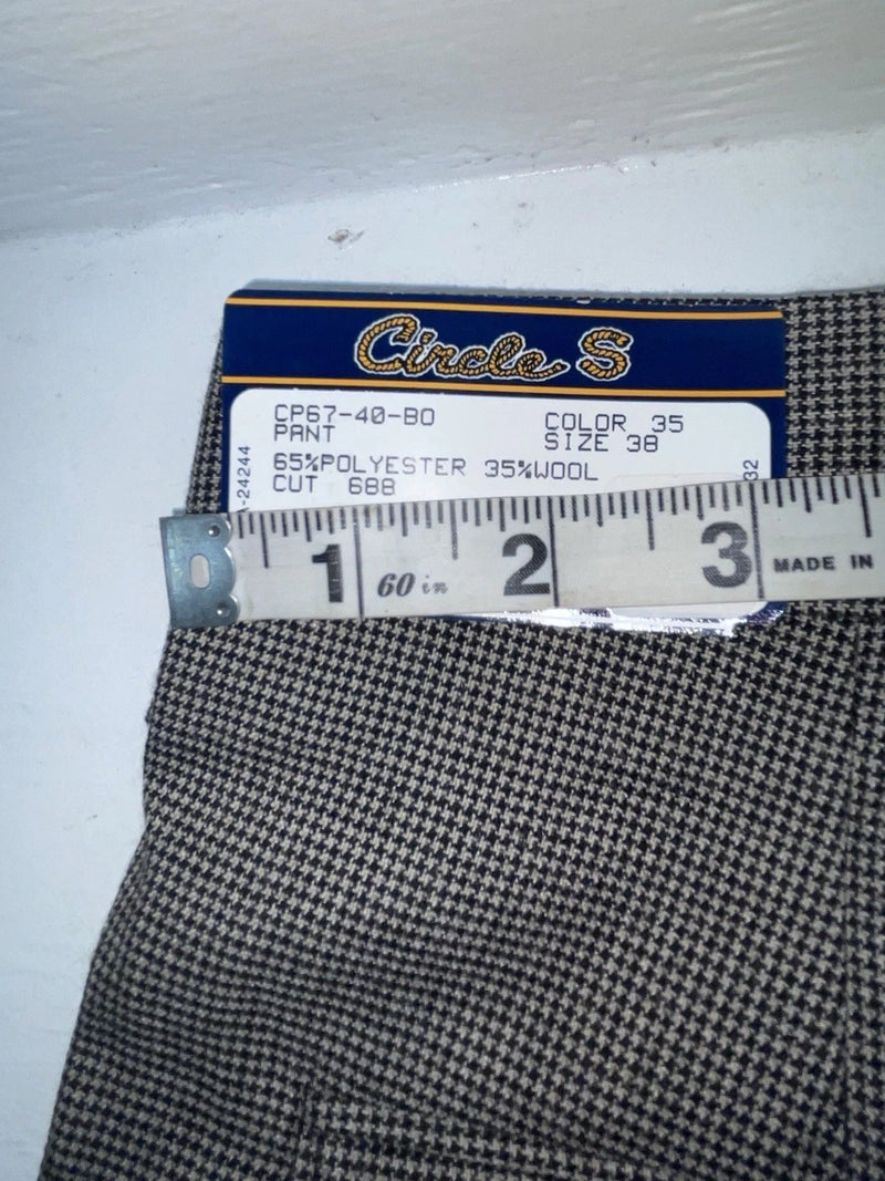 New Vintage Black Speckled Circle S Polyester Pants #CP6740 XX-113