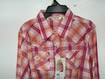 New Women’s Pink Plaid Cumberland Outfitters Long Sleeve Button Up Shirt L 3B-20