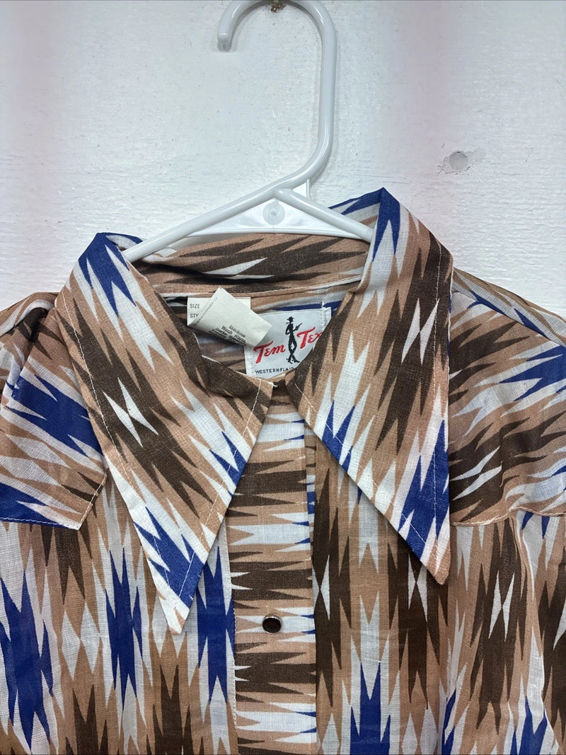 New Women’s Tem Tex Multicolor Long Sleeve Pearl Snap Size 38 KK-102