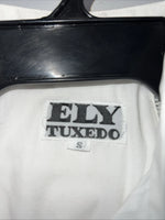 New Men’s ELY Tuxedo White Long Sleeve Button Up Small Shirt 3B-74