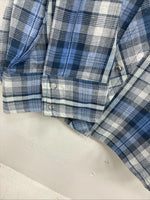 New Women’s Cumberland Blue Plaid Long Sleeve Pearl Snap 1XL GG-38