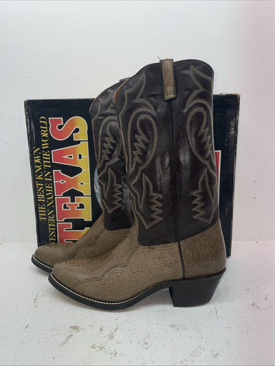 New Men’s Brown Texas Brand Cowboy Boots. 5041 10.5 10 1/2 D. 8-35