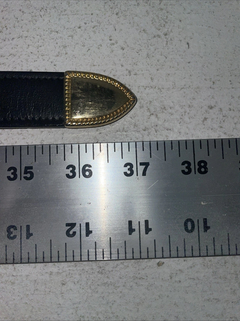 New Black Genuine Leather Chambers Beaded 32” Belt #30175 Z-29