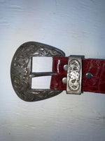 New Red Genuine Leather Wrangler Tooled 28” Belt #6820 JJ-142 