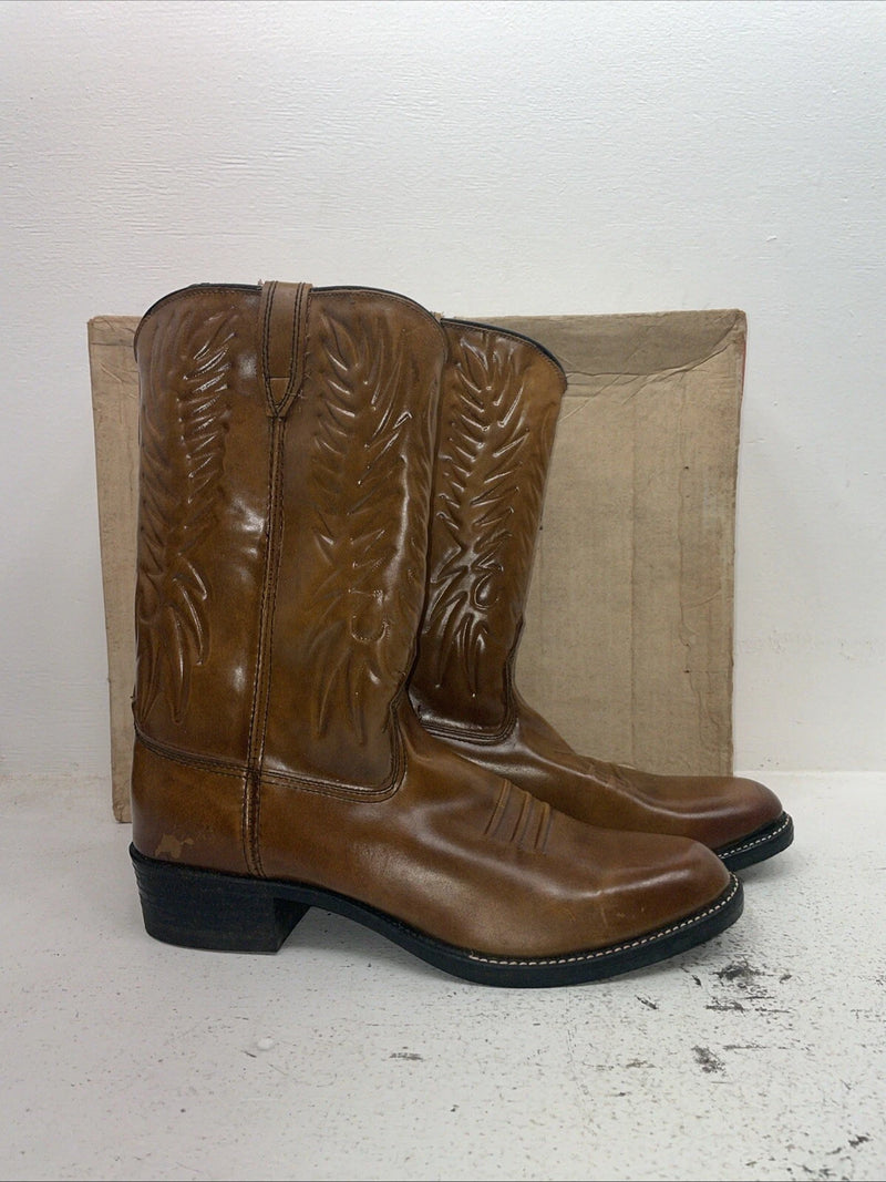 New Men’s Brown Texas Brand Cowboy Boots. 110651 13 D. 10-37