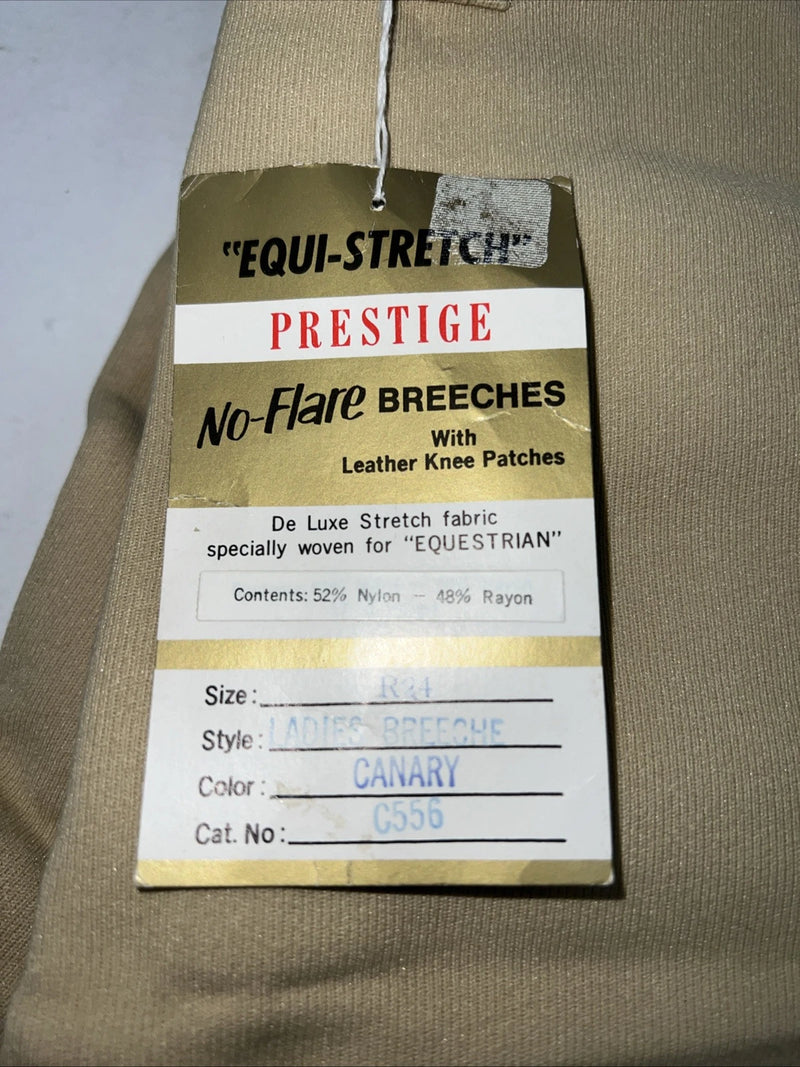 New Women’s Tan Equestrian Equi-stretch No Flare English Breeches. 24 R C-43 