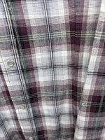 New Women’s Cumberland Purple Plaid Long Sleeve Pearl Snap 2XL GG-24