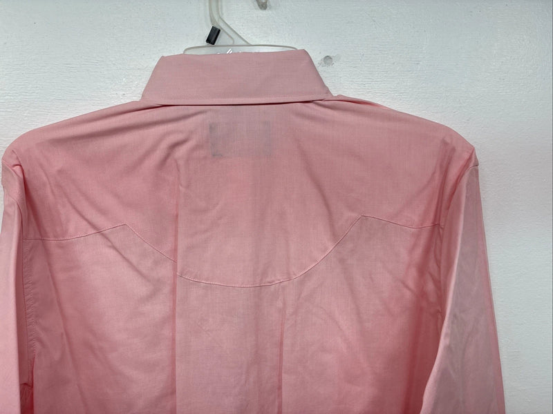 New Women’s White Horse Pink Gem Long Sleeve Pearl Snap Medium LL-60
