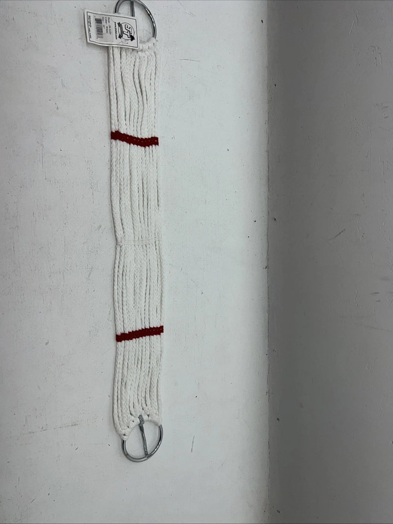 New Tough 1 White Red Mohair Cord Girth 33” #59-1233 BB-22