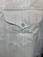 New Men’s Panhandle Slim Blue Stripe Long Sleeve Pearl Snap 2XL H-59