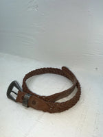 New Brown Genuine Leather Braided 28” Belt #02/4710 NN-17