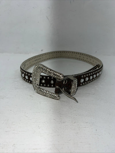 New Brown Blazin Roxx Genuine Leather Bling Belt Large #N3510002 W-14