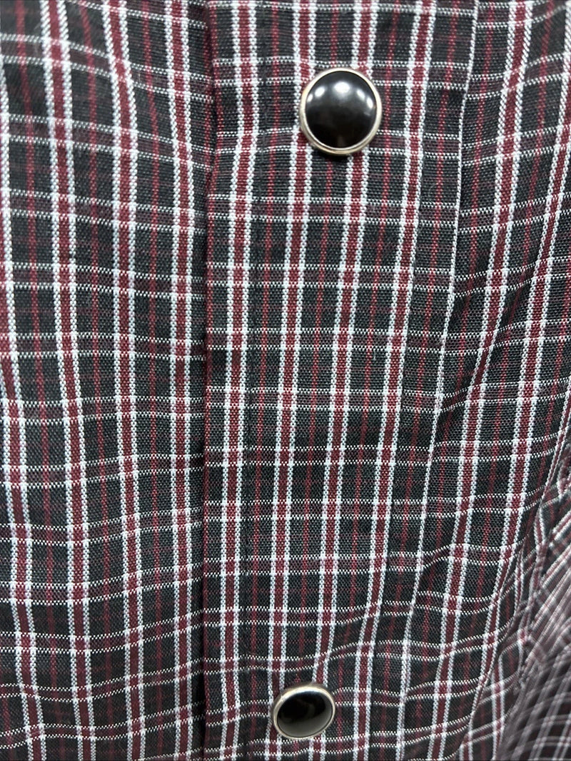 New Men’s Western Express Black Red Flannel Long Sleeve Pearl Snap 2XL F-98