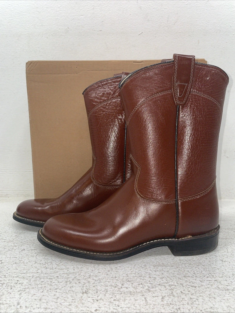New Kids Brown Texas Brand Cowboy Boots. 3202 3.5 3 1/2 D. 23-150