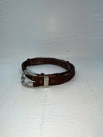 New Brown Genuine Leather Braided Rope 28” Belt #02/4703 JJ-153