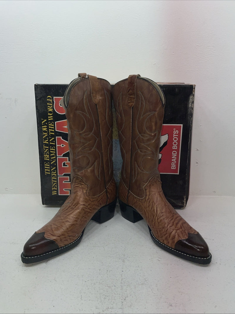 New Men’s Brown Texas Brand Cowboy Boots. 1081 10 D. 6-94