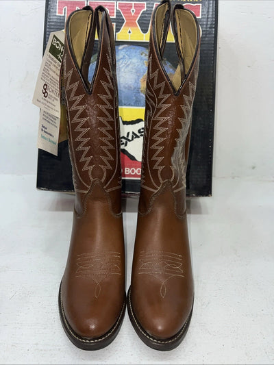 New Women’s Brown Texas Brand Cowboy Boots. 4501 6.5 6 1/2 M. 19-108