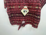 New Women’s Red Aztec Cumberland Outfitters Short Sleeve Button Up Shirt 3B-103